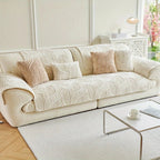 Velvet Sofa Cover - Stylish Non-Slip Protection for Couch, Wave Striped Design 0