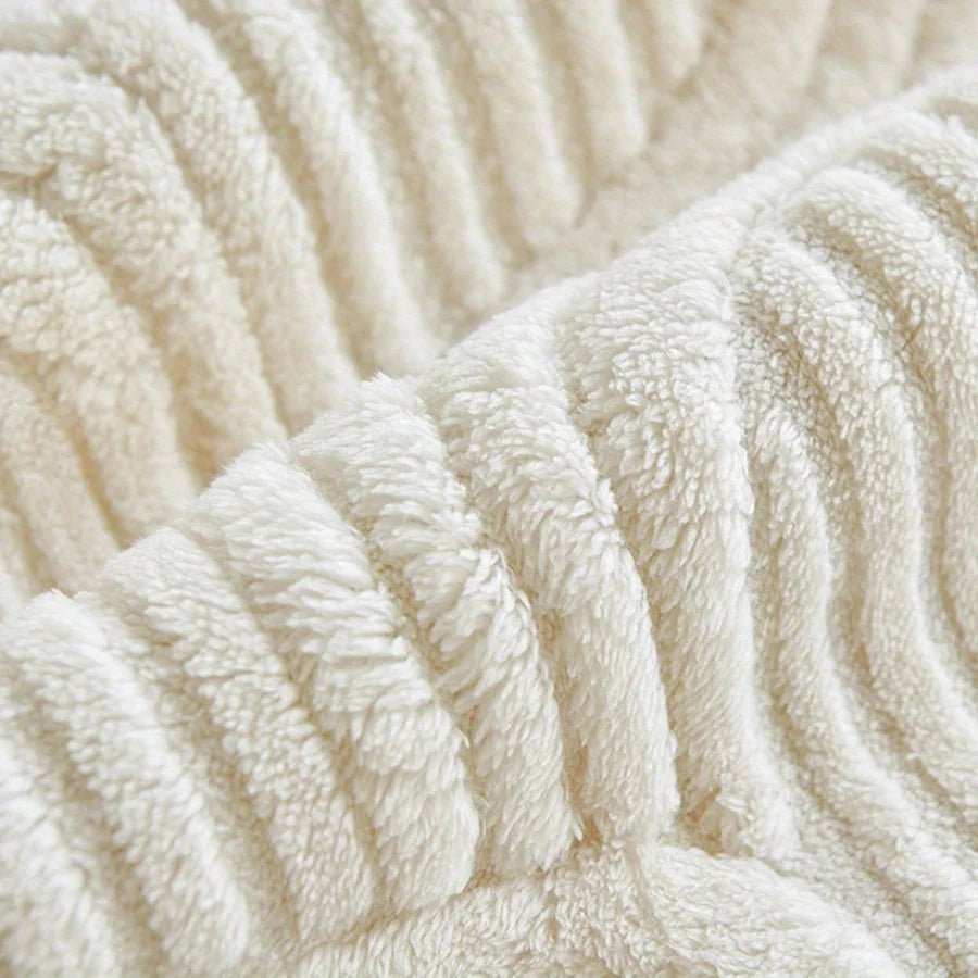 Velvet Sofa Cover - Stylish Non-Slip Protection for Couch, Wave Striped Design 5