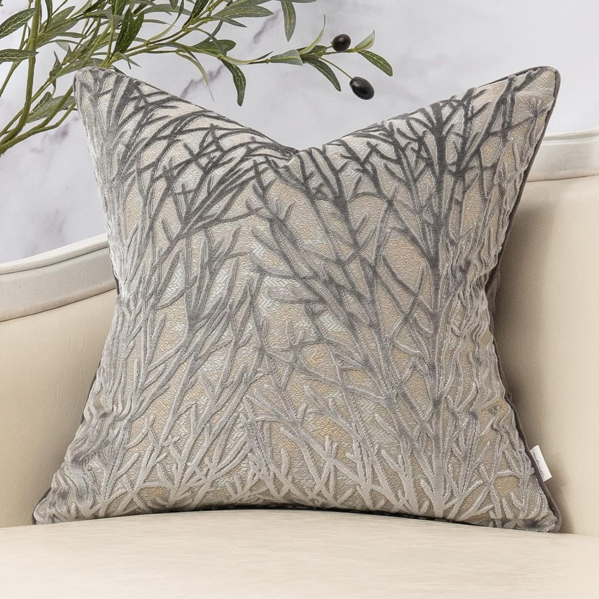 Velvet Throw Pillow Cover 18x18 - Soft, Modern Decorative Accent 0
