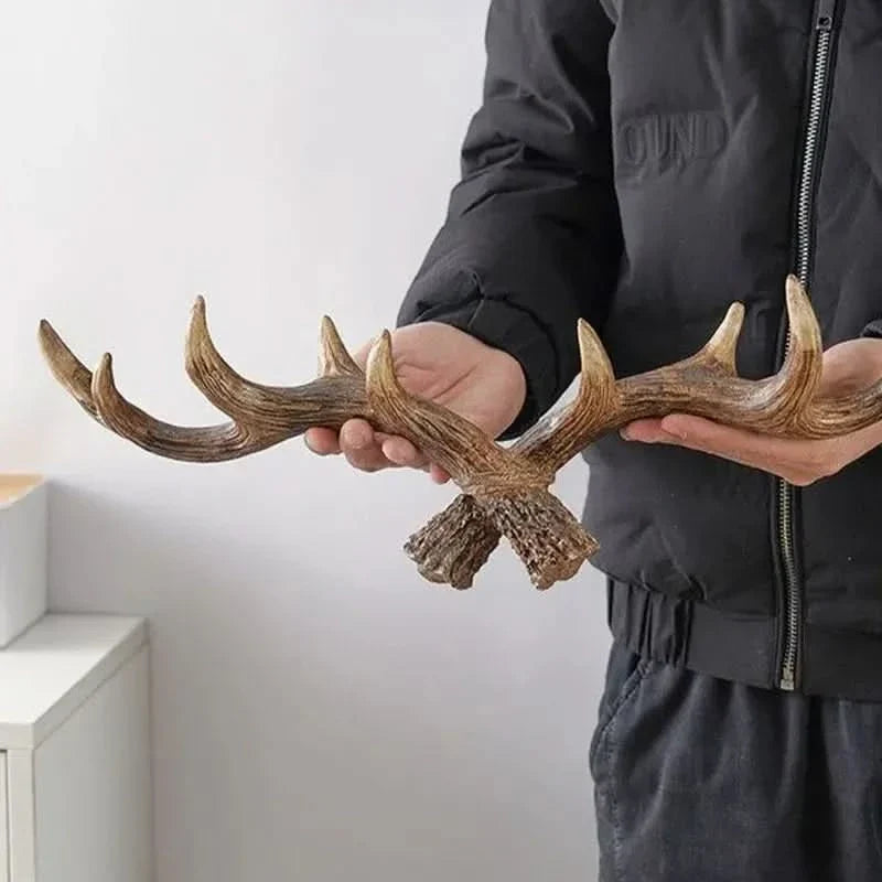 Vintage Antler Wall Mounted Coat Rack - Stylish Rustic Coat Hooks for Wall 4
