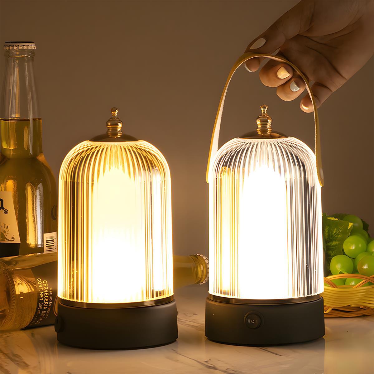 Vintage Dimmable Table Lamp - Rechargeable LED, Touch Control, Portable 1