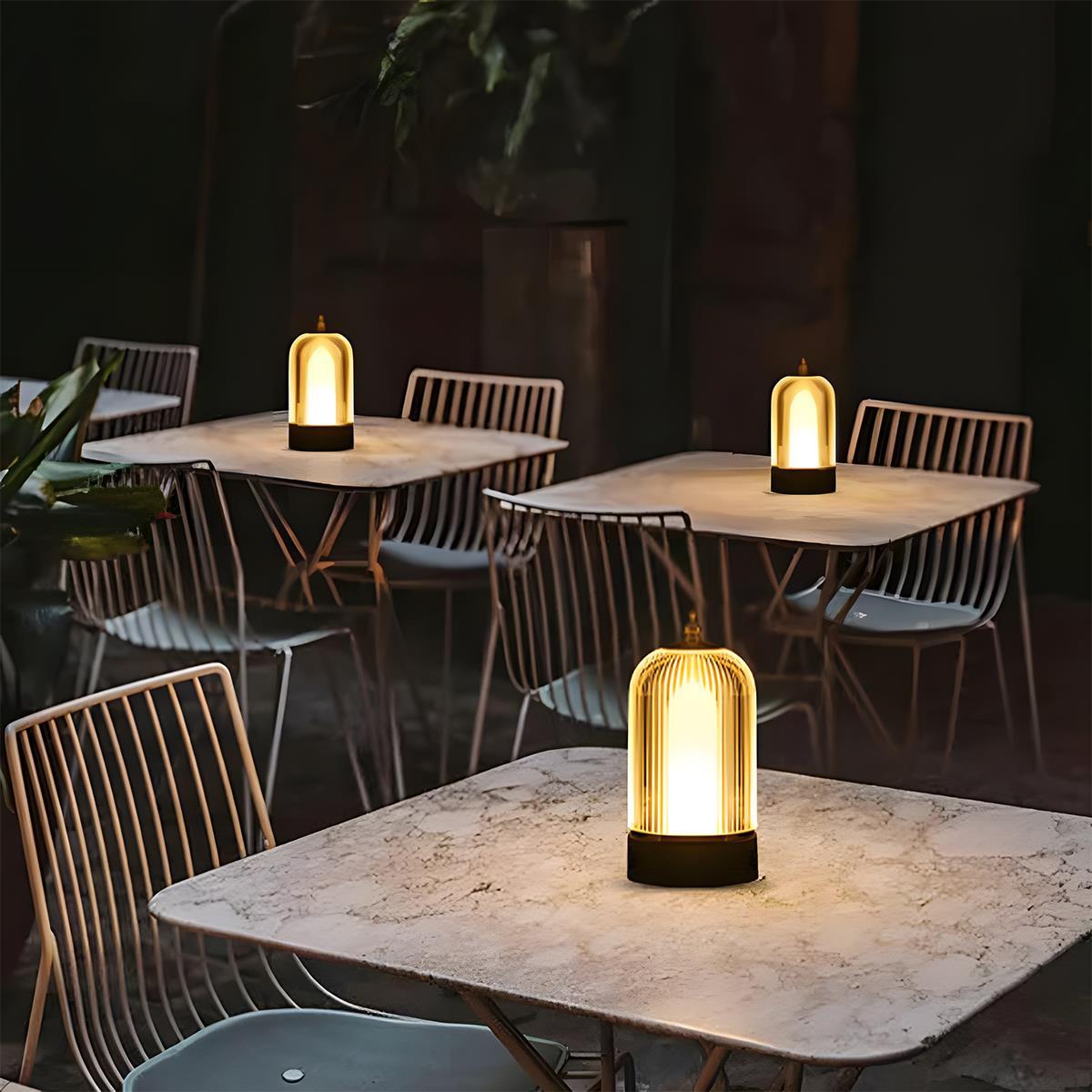 Vintage Dimmable Table Lamp - Rechargeable LED, Touch Control, Portable 3