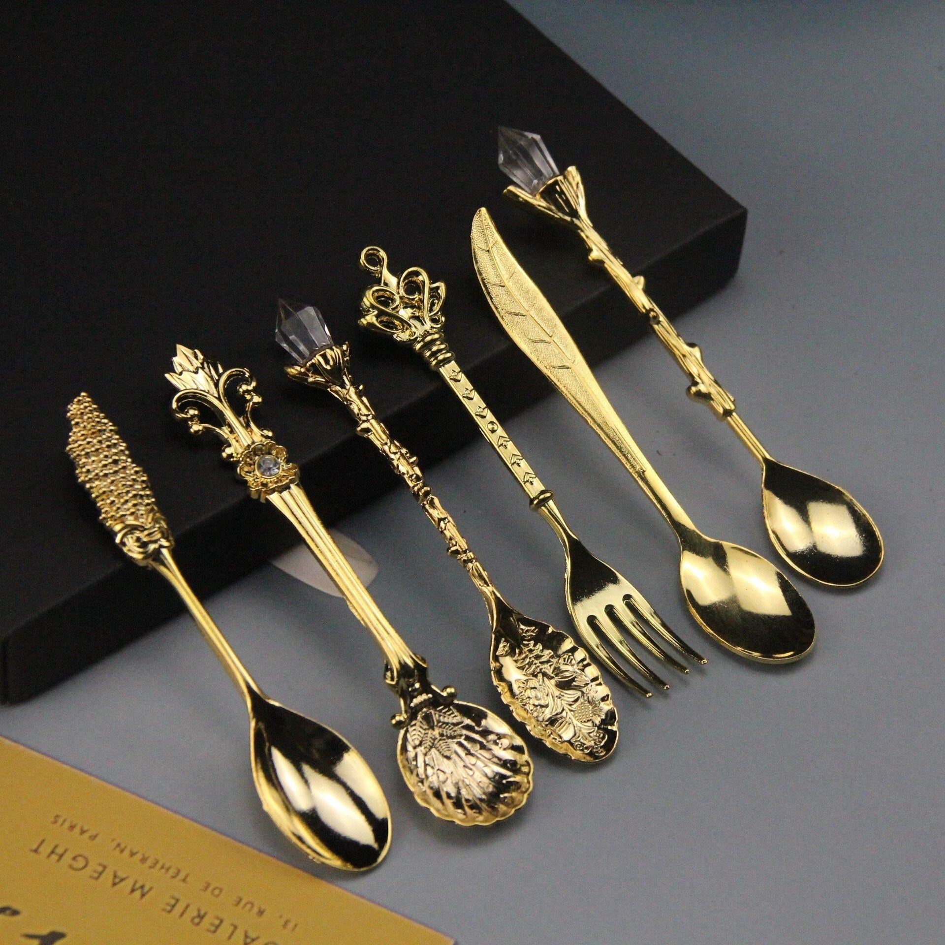 Vintage Engraved Teaspoon - Timeless Design for Elegant Dining Use 2