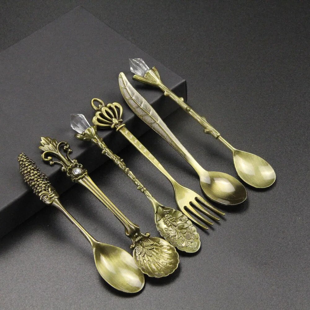 Vintage Engraved Teaspoon - Timeless Design for Elegant Dining Use 3