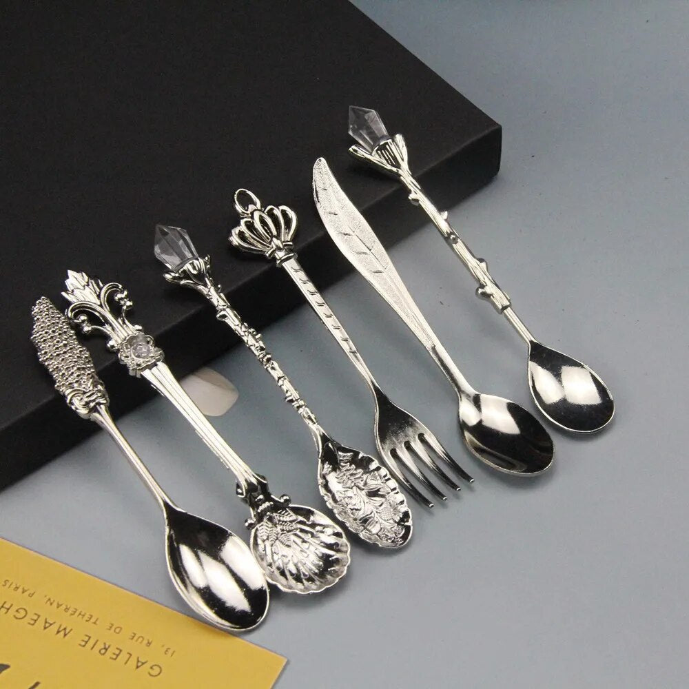 Vintage Engraved Teaspoon - Timeless Design for Elegant Dining Use 4