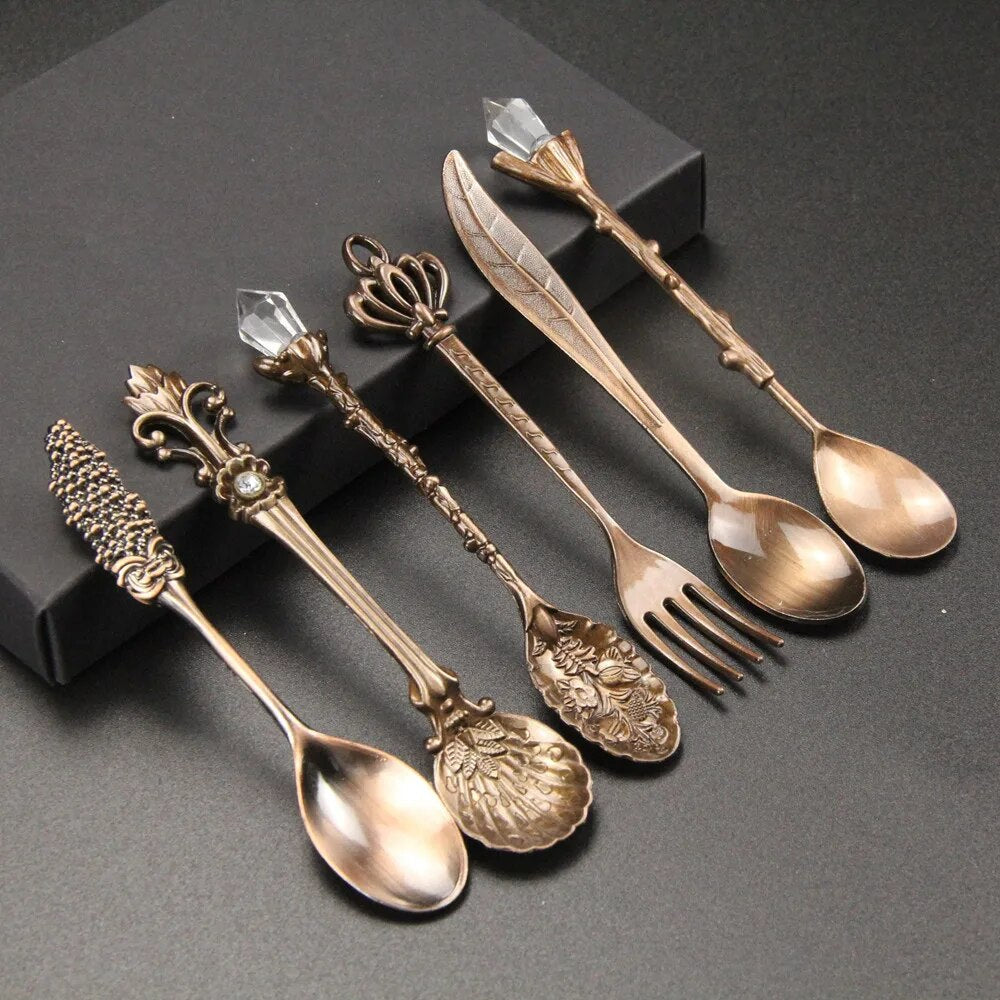 Vintage Engraved Teaspoon - Timeless Design for Elegant Dining Use 5