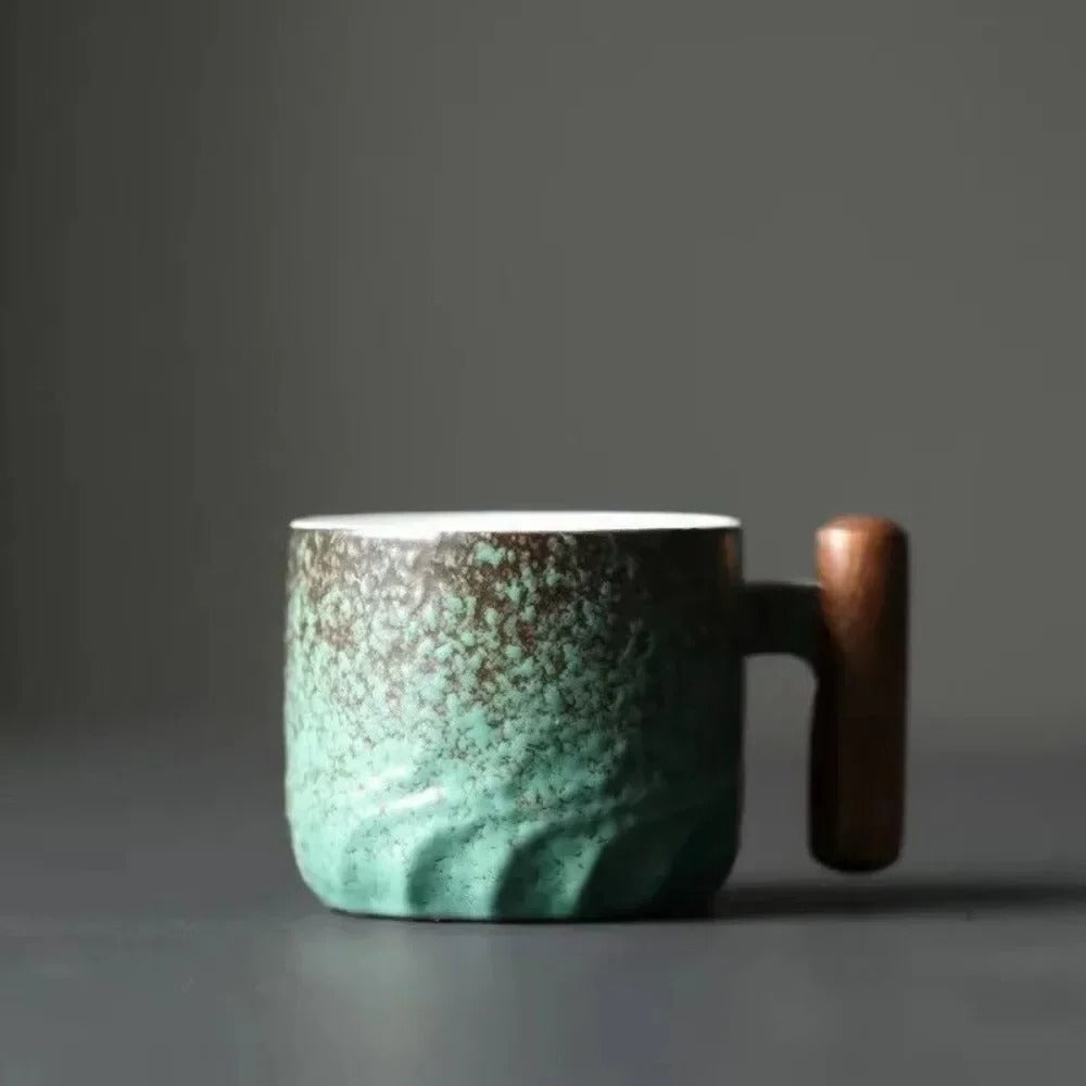 Vintage Espresso Cups Set with Wooden Handles – Stylish Demitasse Mugs for Coffee Lovers, 80ml Capacity 4