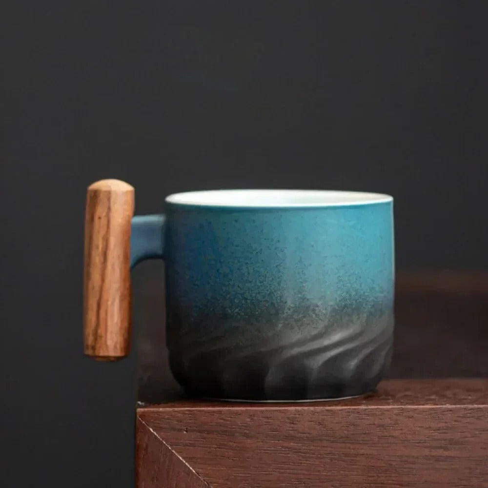 Vintage Espresso Cups Set with Wooden Handles – Stylish Demitasse Mugs for Coffee Lovers, 80ml Capacity 5