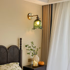 Vintage Floral Glass Wall Sconce Light – Elegant Design for Hallway and Bedroom, Warm Ambient Glow, E27 Base, 3000K 5