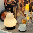 Vintage French Pear LED Night Light – Rechargeable Touch Control Bedside Lamp with Cream Glass Shade for Cozy Ambiance 7