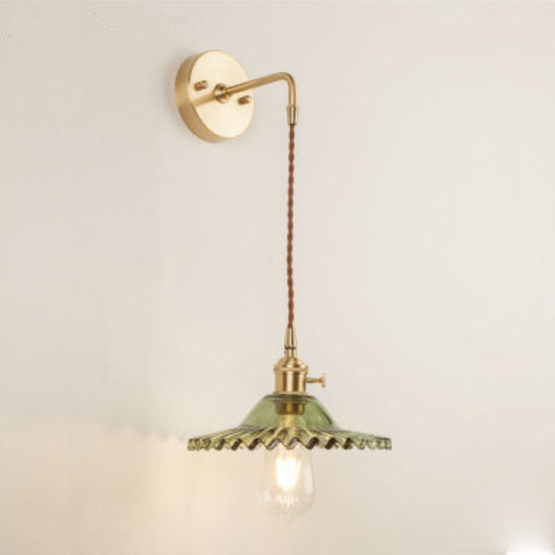 Vintage Glass LED Wall Sconce – Elegant Decorative Wall Lamp with E26/E27 Socket for Indoor Lighting 19