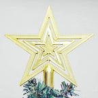 Vintage Glitter Christmas Tree Star Topper – Lightweight Decorative Tree Ornament in Gold, Silver, Red for Holiday Decor 2