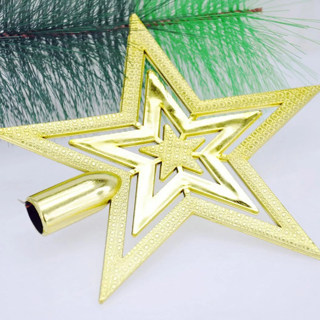 Vintage Glitter Christmas Tree Star Topper – Lightweight Decorative Tree Ornament in Gold, Silver, Red for Holiday Decor 3