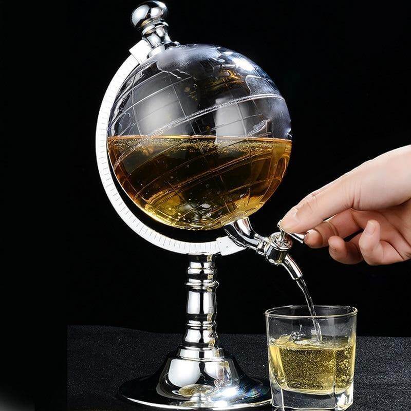 Vintage Globe Beverage Dispenser - Elegant Design with Tap Spout 0