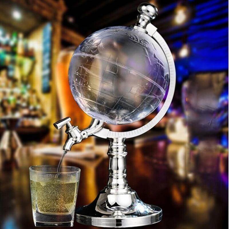 Vintage Globe Beverage Dispenser - Elegant Design with Tap Spout 1