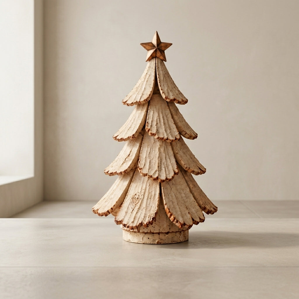 Vintage LED Christmas Tree Resin Tabletop Decoration with Remote 1