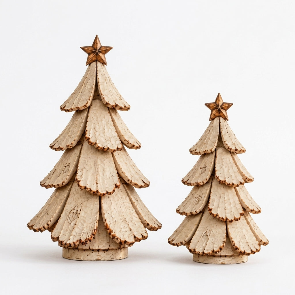 Vintage LED Christmas Tree Resin Tabletop Decoration with Remote 5