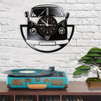 Vintage Minibus Wall Clock - Silent, Retro Vinyl Decor 30cm 1