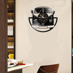 Vintage Minibus Wall Clock - Silent, Retro Vinyl Decor 30cm 2