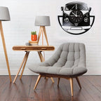 Vintage Minibus Wall Clock - Silent, Retro Vinyl Decor 30cm 4