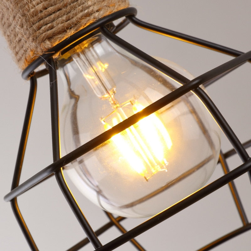 Vintage Rope Pendant Light - Stylish Kitchen Pendant Lighting Fixture 4