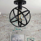 Vintage Round Flush Mount Ceiling Light - Durable Metal Fixture 0