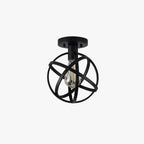 Vintage Round Flush Mount Ceiling Light - Durable Metal Fixture 2