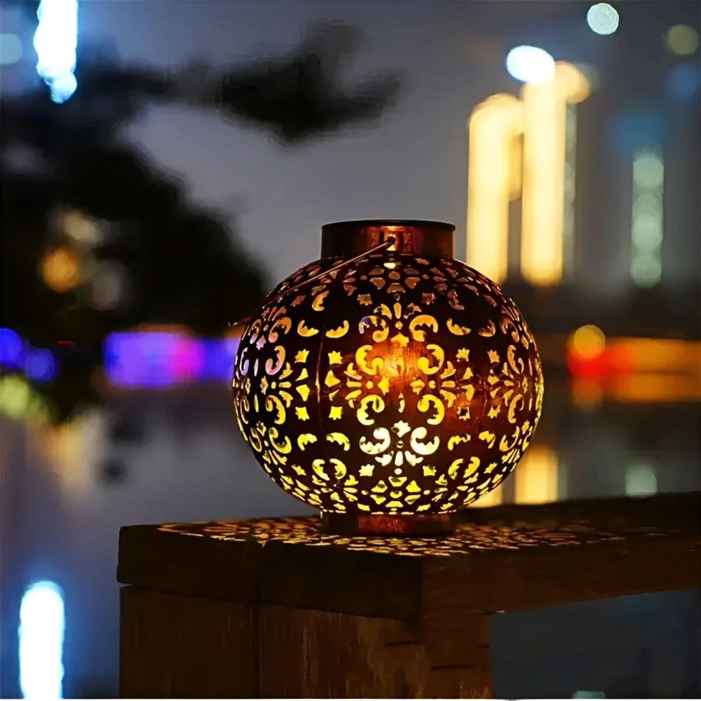 Vintage Solar LED Garden Lantern - Elegant Outdoor Solar Lighting 2