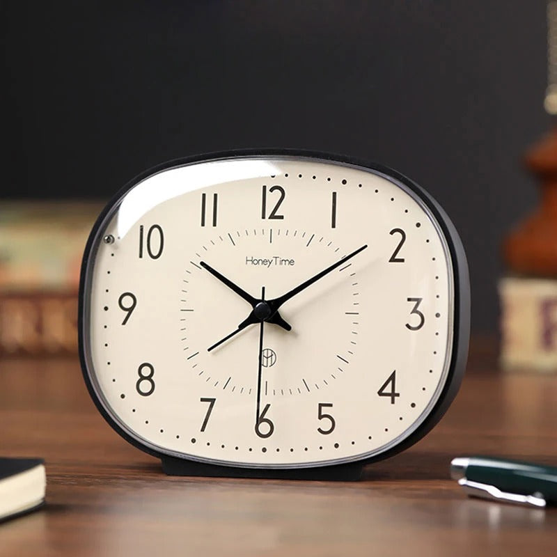 Vintage Table Clock - Silent Movement for Bedroom & Office Decor 1