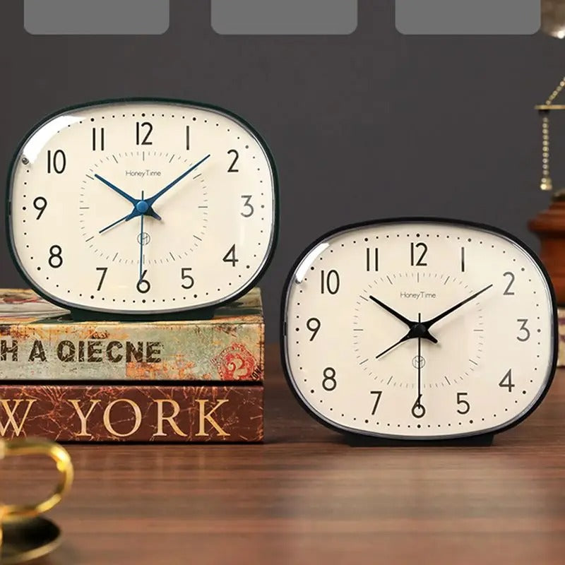 Vintage Table Clock - Silent Movement for Bedroom & Office Decor 2