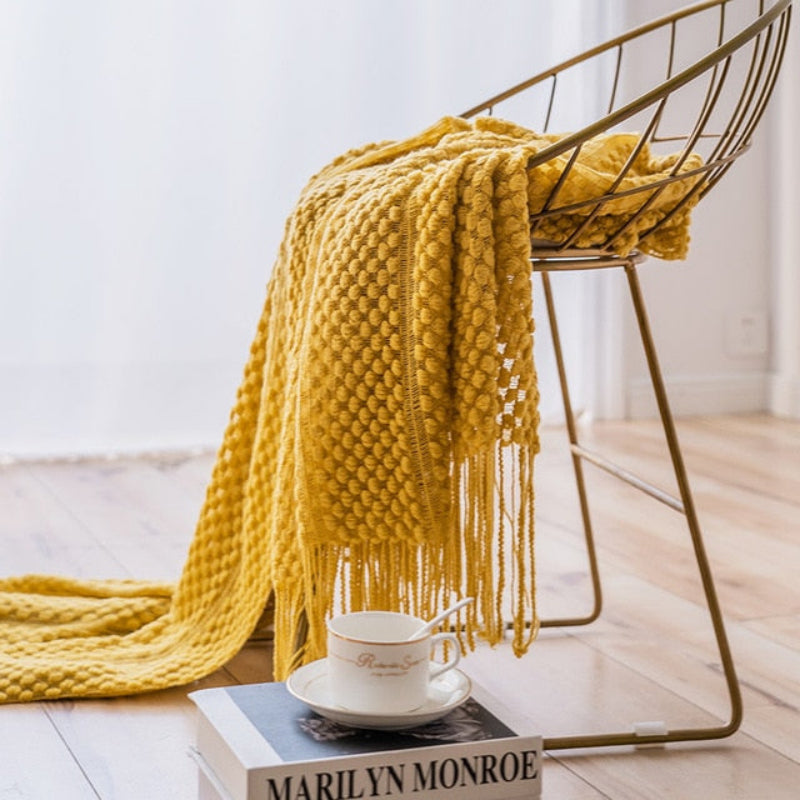 Waffle Knit Throw Blanket, Acrylic Material, 50 × 79 Inches, Machine Washable 5