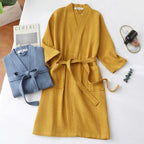 Waffle V-Neck Bathrobe - Soft Cotton, Adjustable Fit, Women's Robe 3