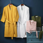 Waffle V-Neck Bathrobe - Soft Cotton, Adjustable Fit, Women's Robe 5