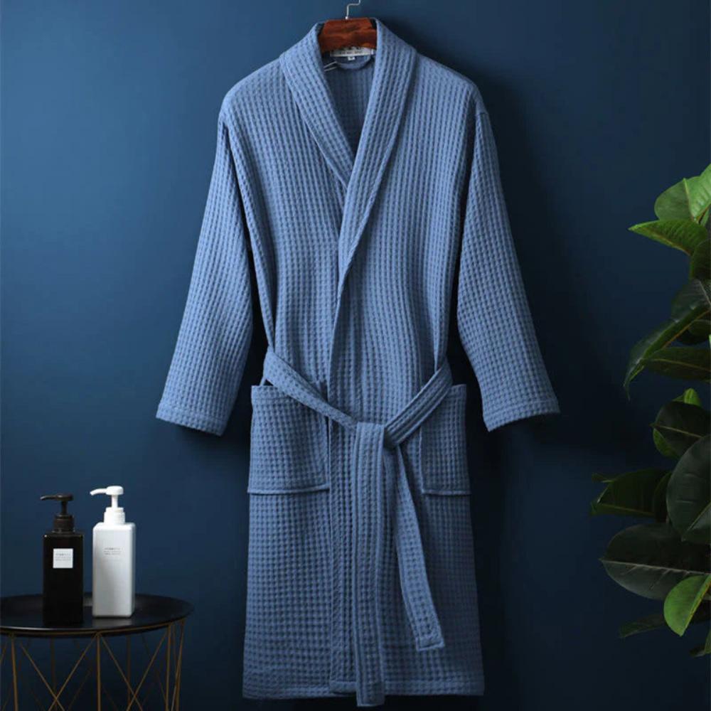 Waffle V-Neck Bathrobe - Soft Cotton, Adjustable Fit, Women's Robe 6