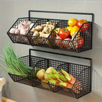 Wall-Mounted Kitchen Storage Basket - Space-Saving & Stylish Organizer 1