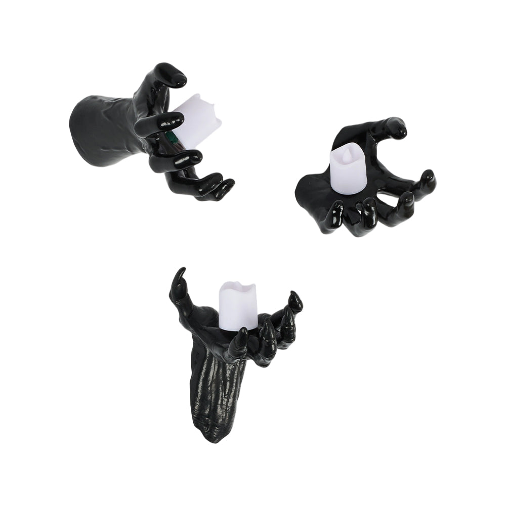 Wall-Mounted Reaching Hands with LED Candles - Spooky Halloween Decor 7