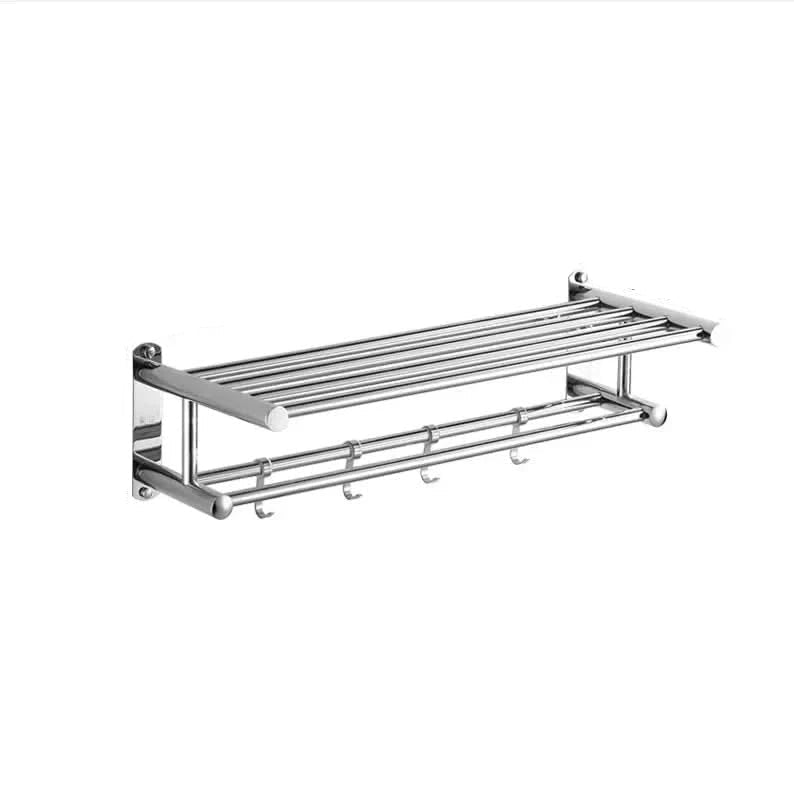 Wall-Mounted Stainless Steel Towel Rack - Space-Saving Bathroom Towel Storage for Towels and Bathrobes 2