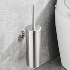 Wall-Mounted Toilet Brush Holder - Stylish Stainless Steel Design 0
