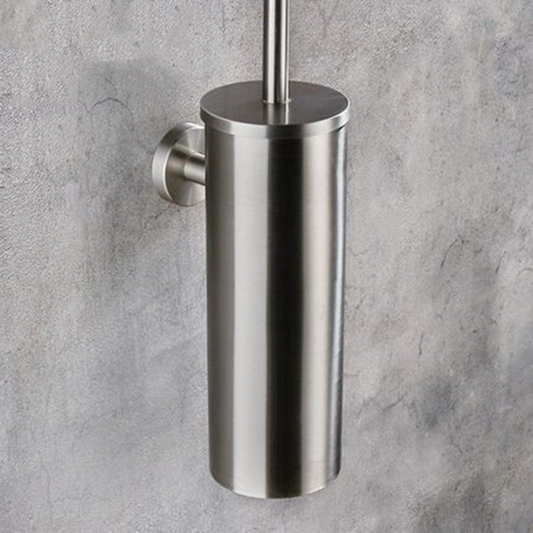 Wall-Mounted Toilet Brush Holder - Stylish Stainless Steel Design 2