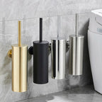 Wall-Mounted Toilet Brush Holder - Stylish Stainless Steel Design 3
