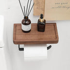 Wall-Mounted Walnut Holder - Space-Saving Utility for Modern Bathrooms 2