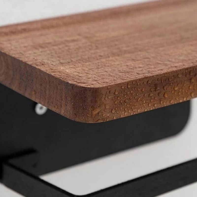 Wall-Mounted Walnut Holder - Space-Saving Utility for Modern Bathrooms 3