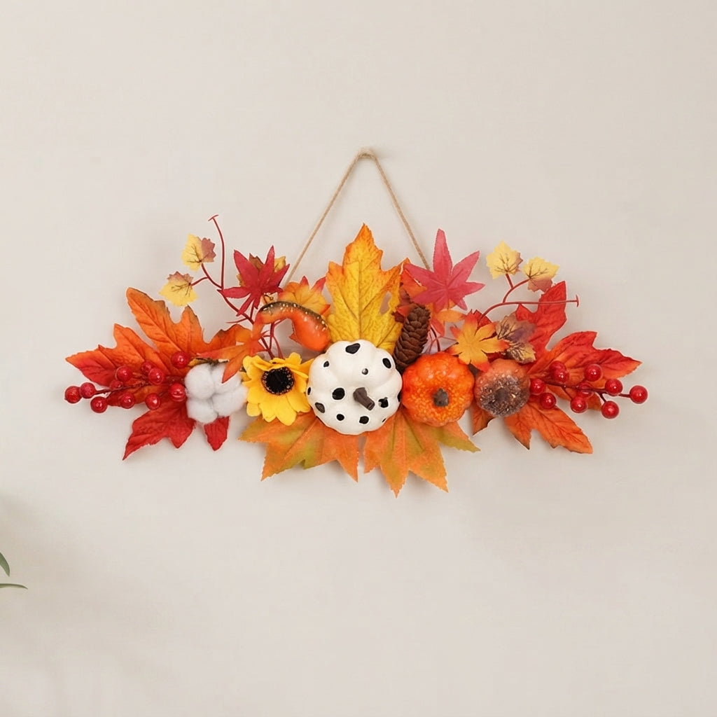 Wall Art Faux Foliage Wood and Berry Autumn Decor  1
