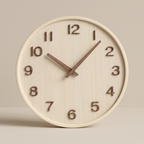 Wall Clock 30 cm Quartz Battery Operated Wood Walnut Oak