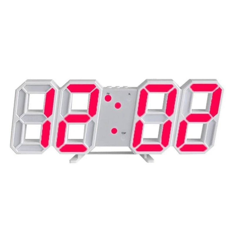 Wall Clock LED 3D Display Dimmable USB Powered Plastic 8