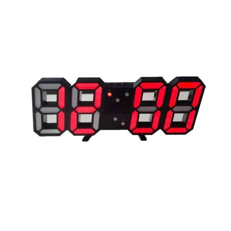 Wall Clock LED 3D Display Dimmable USB Powered Plastic 9
