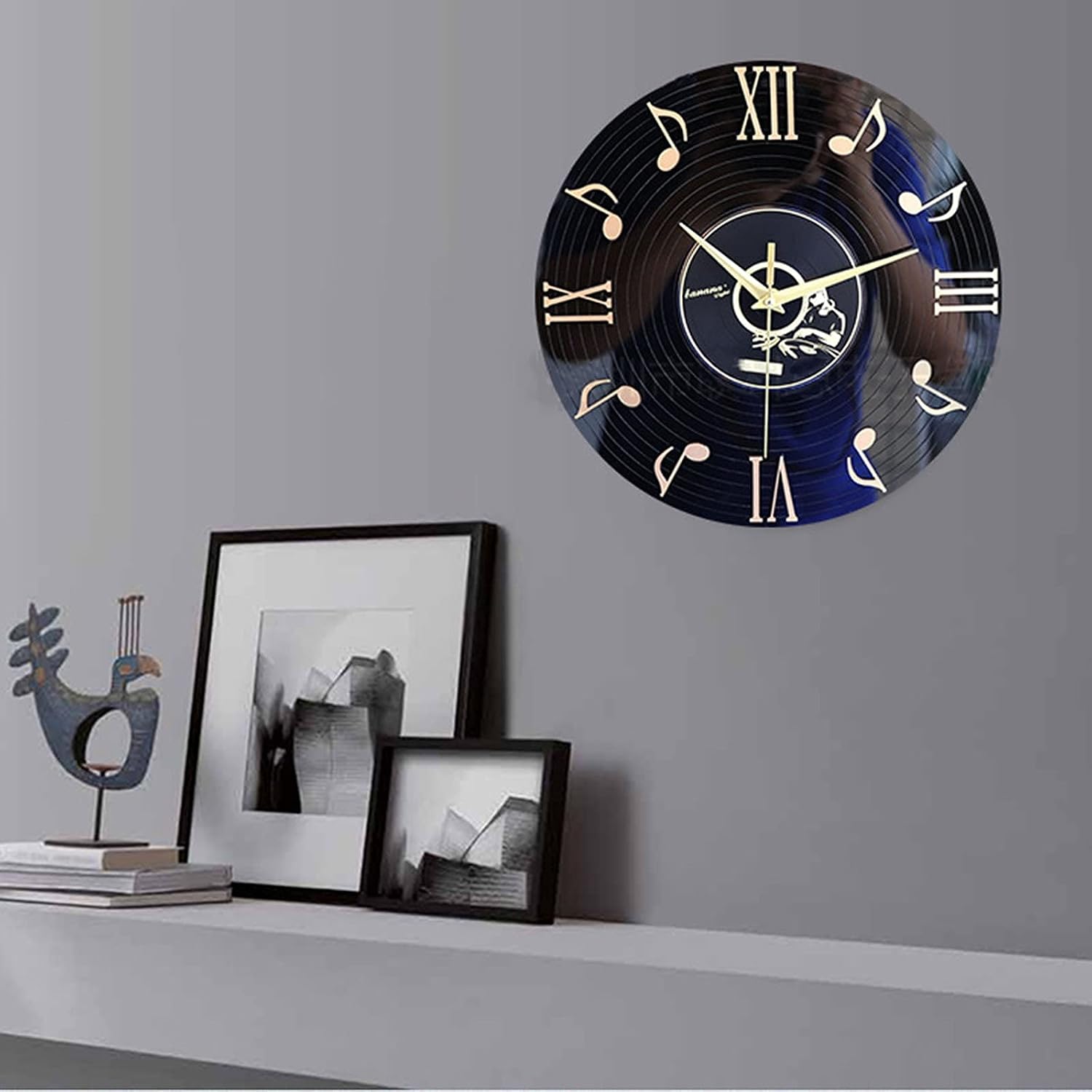 Wall Clock, Quartz Movement, Acrylic Construction, Music Note Dial 1