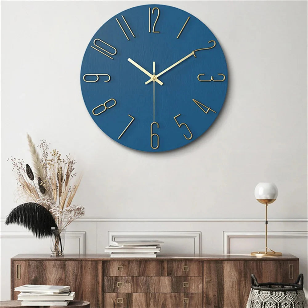 Wall Clock with Frameless Design, 3D Numerals, Quartz Movement 2