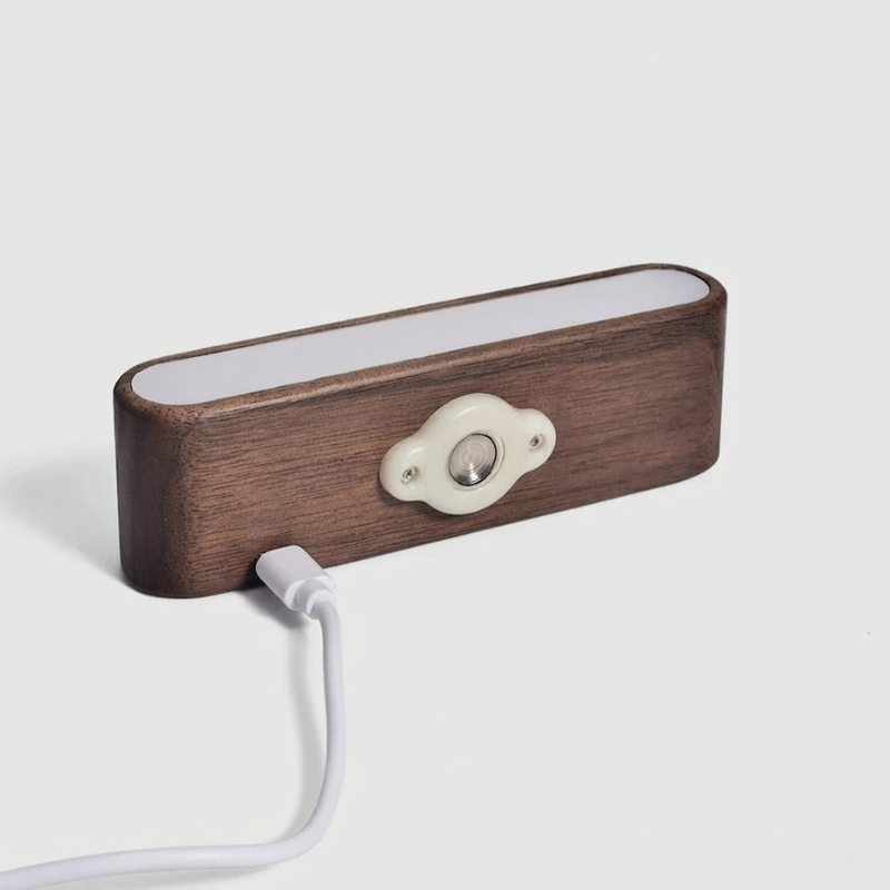 Wall Light LED Rechargeable Wood Magnetic 360 Degree Rotatable 3