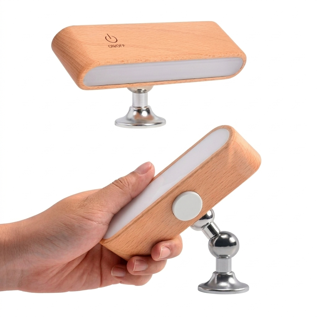 Wall_Light_LED_Rechargeable_Wood_Magnetic_360_Degree_Rotatable_4